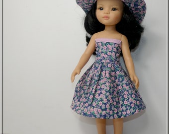 dress, back, bare, hat for 32 cm doll, clothes, doll, 32 cm, dress, back, bare, hat for 32 cm doll, clothes for 32 cm doll