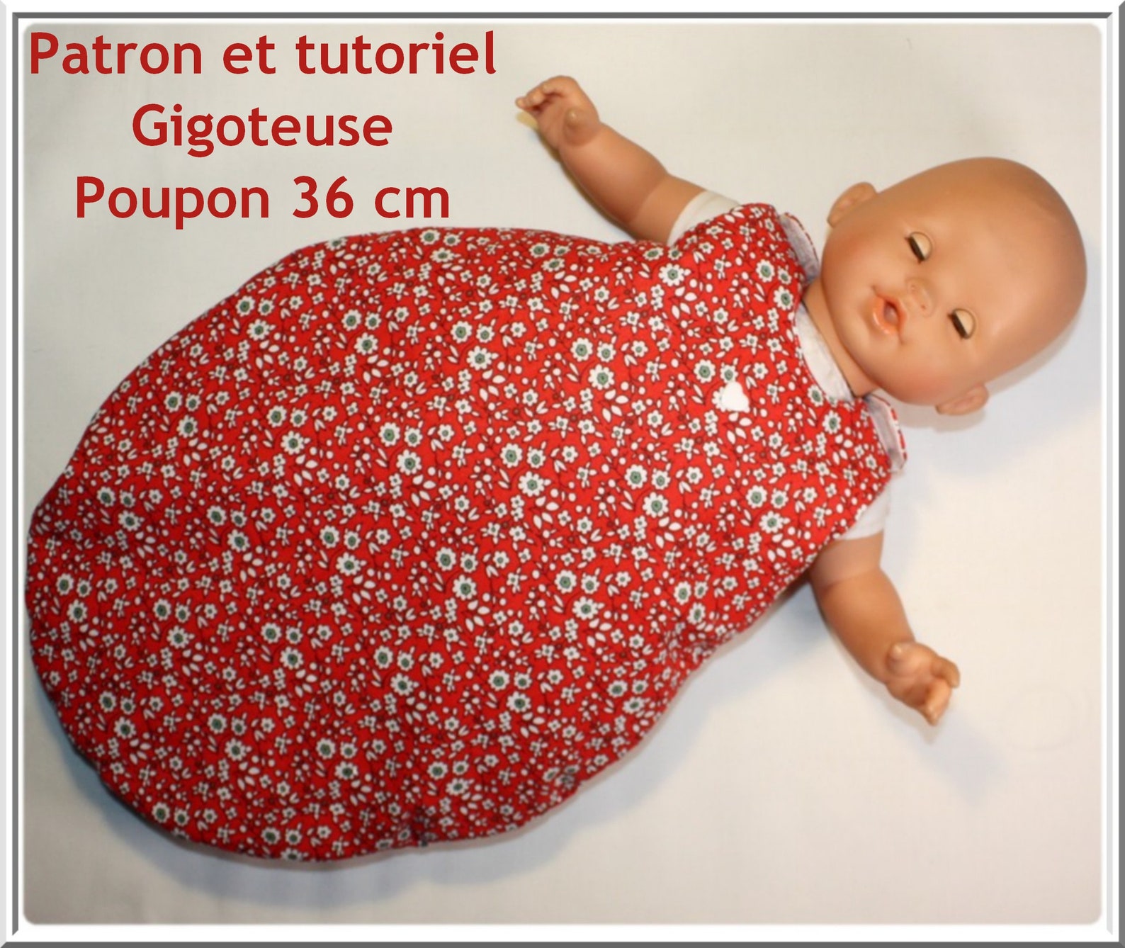 Turbulette Gigoteuse Pour Poupée Corolle 36 Cm - Motif Licornes - Fait Main En Coton - Neuf