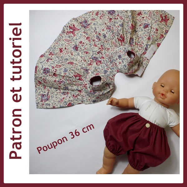 Patron, tutoriel, robe, bloomer, pour, poupon, 36 cm, tutoriel, couture, coudre, vêtement, pour, poupon, 36 cm, patron, de, couture, couture