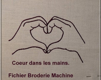 Cœur avec les mains. Fichier Broderie machine