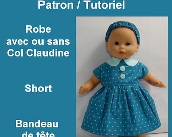 Tutoriel et patron : robe et un short pour un poupon Mon Premier Corolle 30 cm, DIY couture pour poupon, couture poupon