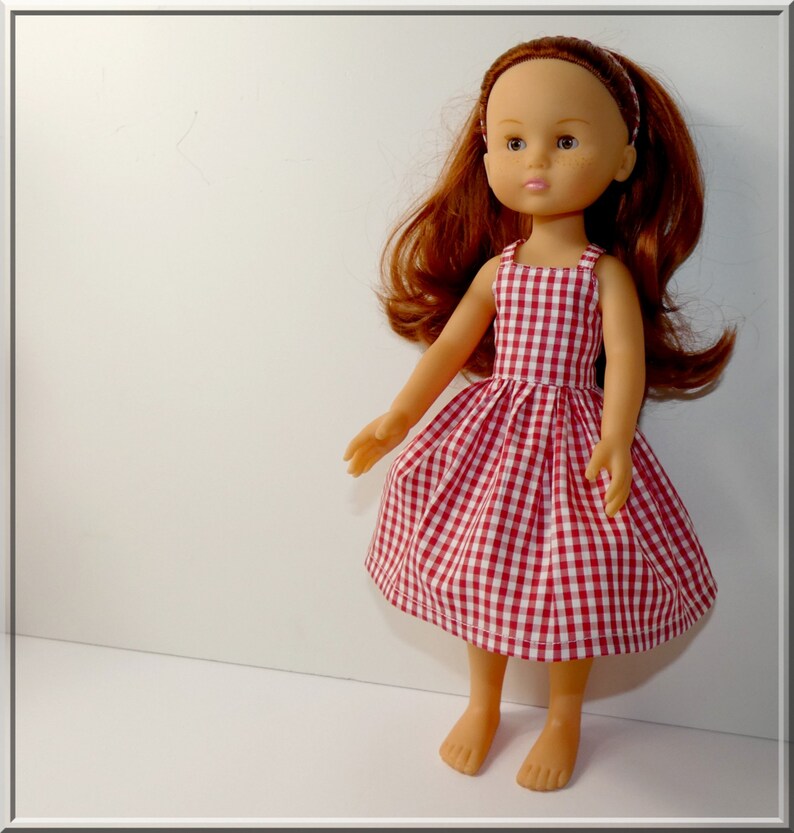 Robe En Soie Et Dentelle Pour Poupée 32-34 Cm – Pièce Unique Made In France