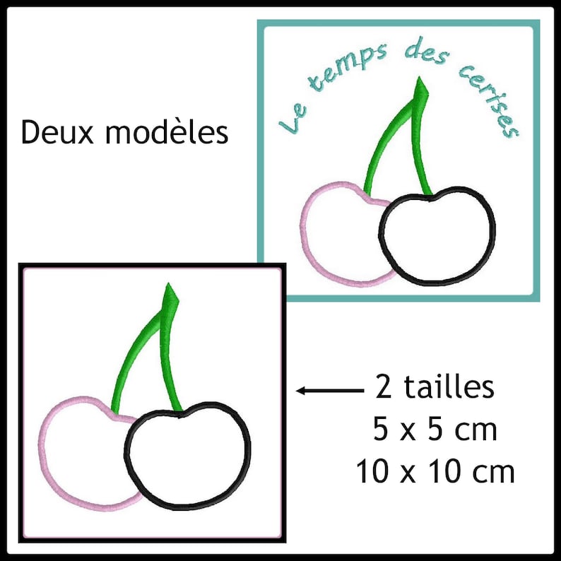 Cerise, appliqué, broderie, fichier, broderie, le, temps, des, cerises, cerise, broderie, broderie, machine, appliqué, cerise, cerise, image 2