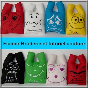 Tutoriel, fichier, broderie, jeu la couleur des émotions, fichiers broderie, DIY Couture, DIY Broderie machine, la couleur des émotions image 1