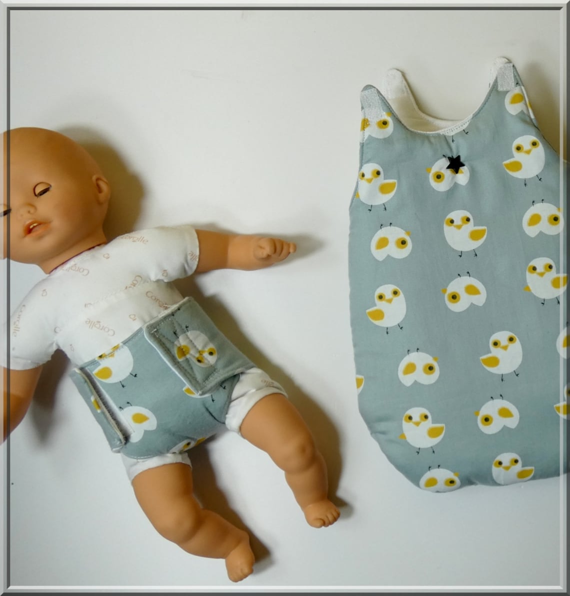 Turbulette grand poupon Baby Jean Gris pas cher - Nursery