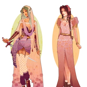 A4 ART PRINTS || Art Nouveau Final Fantasy Heroes