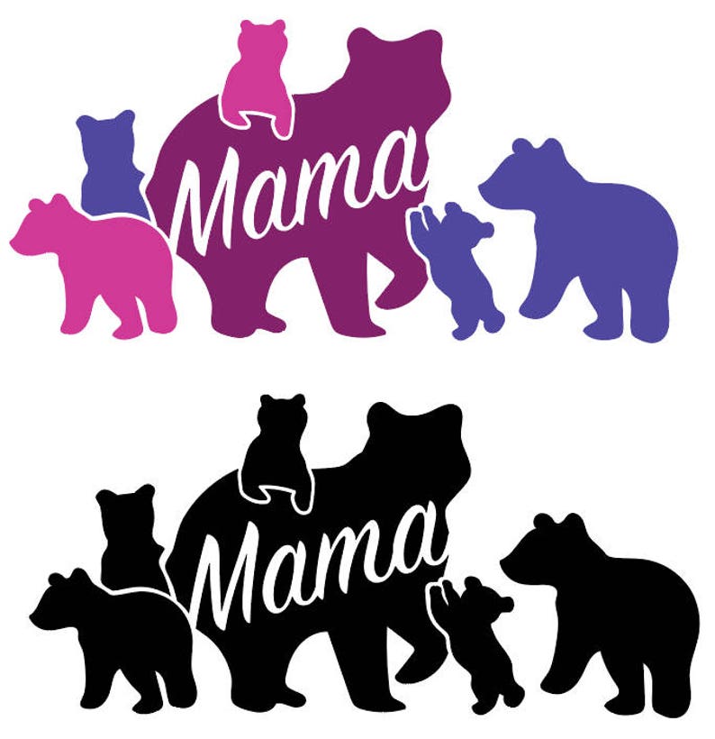 Download Mama Bear with 4 5 6 cubs Large Family .SVG file for vinyl ...