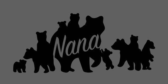 Download Nana Grandma Bear With Grand Kids Svg File For Vinyl Cutting Etsy