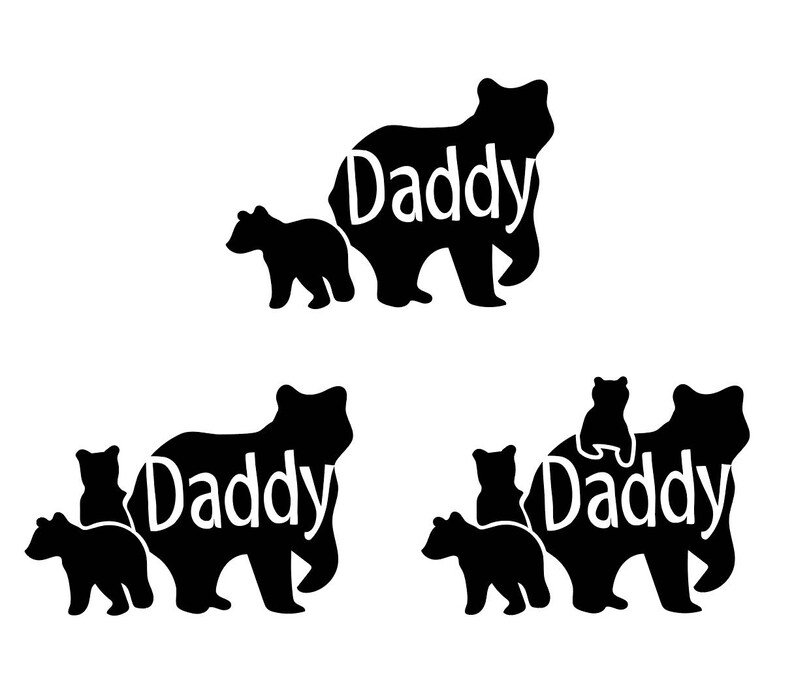 Download Daddy Bear with cubs .SVG file for vinyl cutting | Etsy