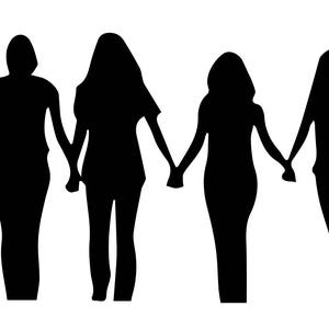 女性グループ ビニールカット用 .SVG ファイル
