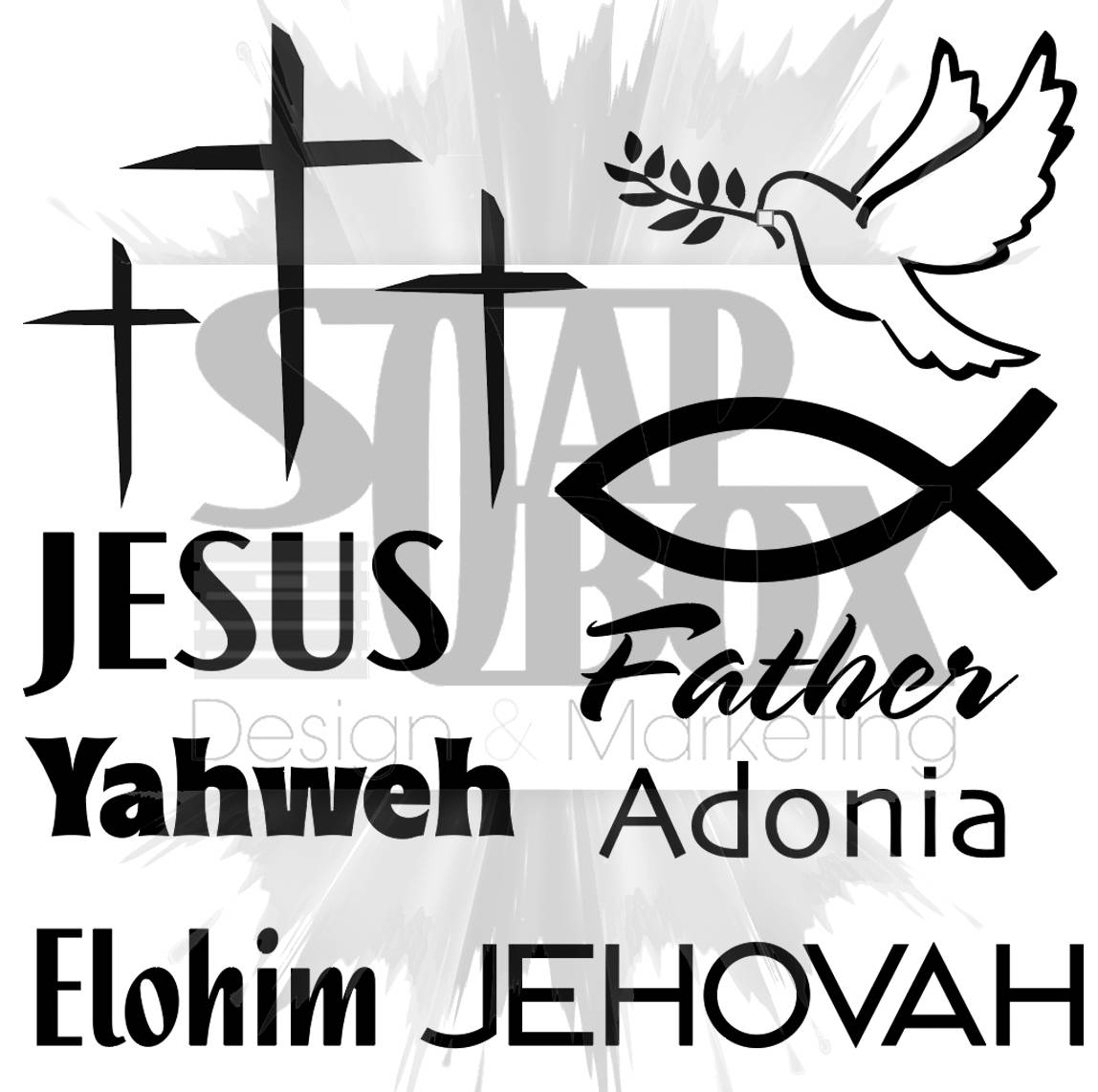 He Is. Adonai. Elohim. Great i Am. El Shaddai. Prince of Peace. Emmanuel.  Digital Download. Cricut. PNG JPG SVG