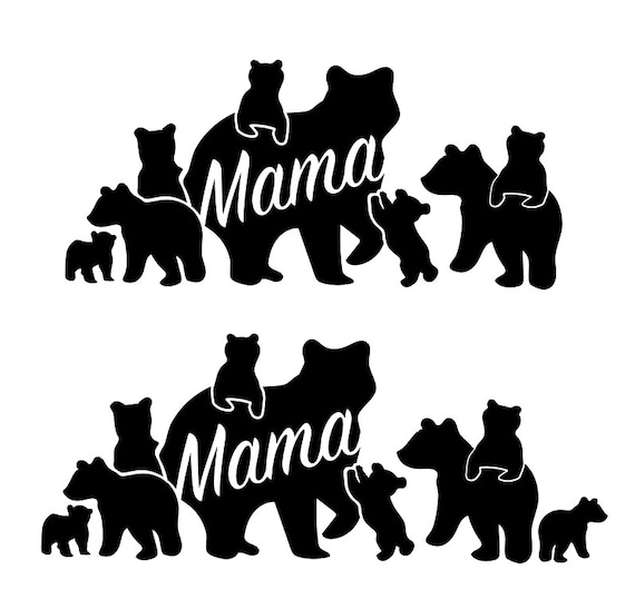 Download Mama Bear With 7 8 9 Cubs Large Family Svg File For Vinyl Etsy