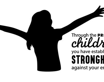 Girl Child Worshiping Praising .svg file for vinyl