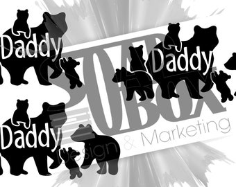 Daddy Bear with 4 5 or 6 cubs .SVG file for vinyl cutting
