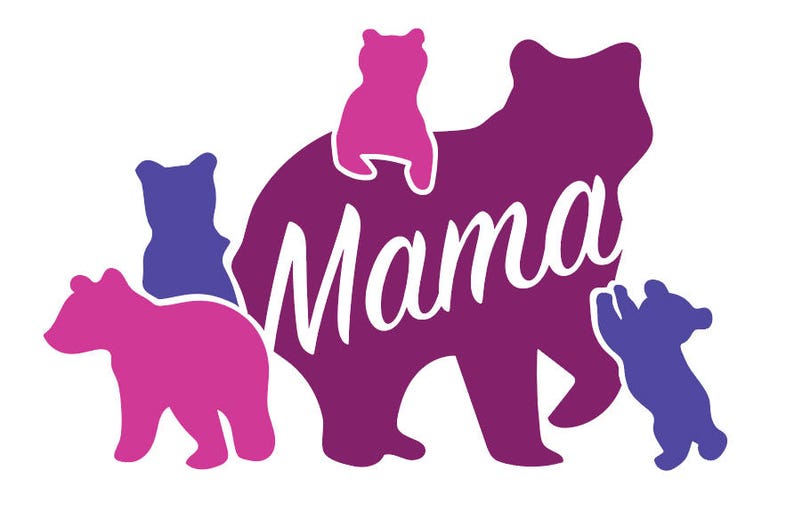 Download Mama Bear with 4 5 6 cubs Large Family .SVG file for vinyl | Etsy