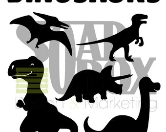 Dinosaur .SVG file for vinyl cutting T-Rex Triceratops Velociraptor Pterodactyl Brontosaurus