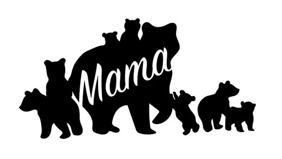 Download Mama Bear With 7 8 9 Cubs Large Family Svg File For Vinyl Etsy
