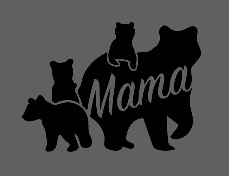 Download Mama Bear with cubs .SVG file for vinyl cutting | Etsy