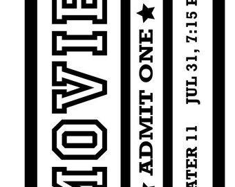 Movie Ticket .SVG file for vinyl cutting