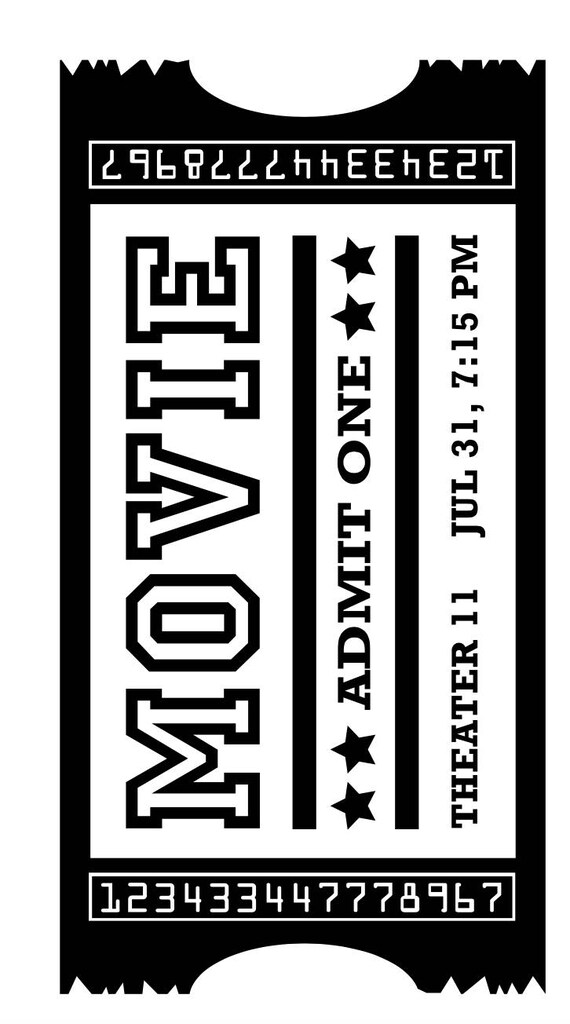 Movie Ticket .SVG File for Vinyl Cutting Etsy