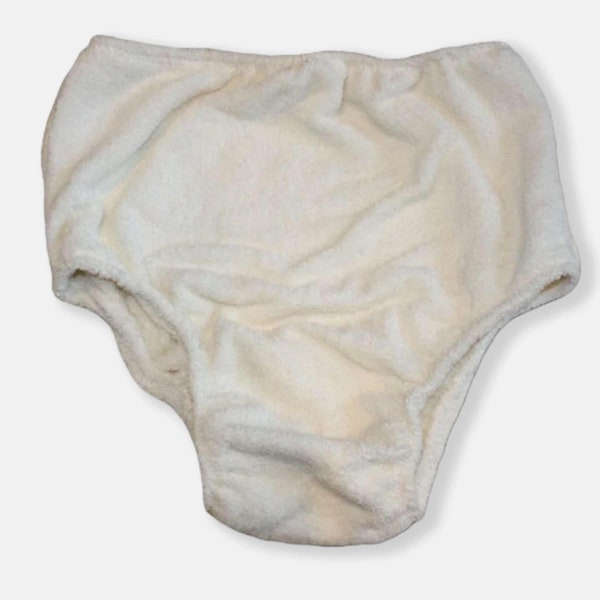 Plain stretch cotton terry pull-on briefs