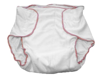 Washable adult bamboo diaper with snaps