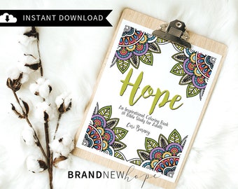 Hope: An Inspirational Coloring Book and Bible Study for Adults, Bible Coloring Book, Scripture Coloring Book, Christian Coloring Book