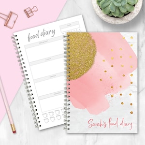 Weight Loss Food Diary - Gold Dust - Personalised with your Name