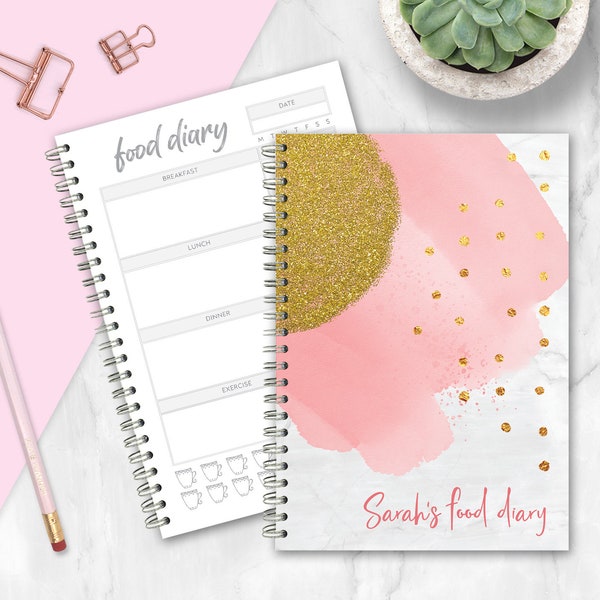 Weight Loss Food Diary - Gold Dust - Gepersonaliseerd met uw naam