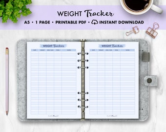 Weight Tracker | Instant Download | A5 size