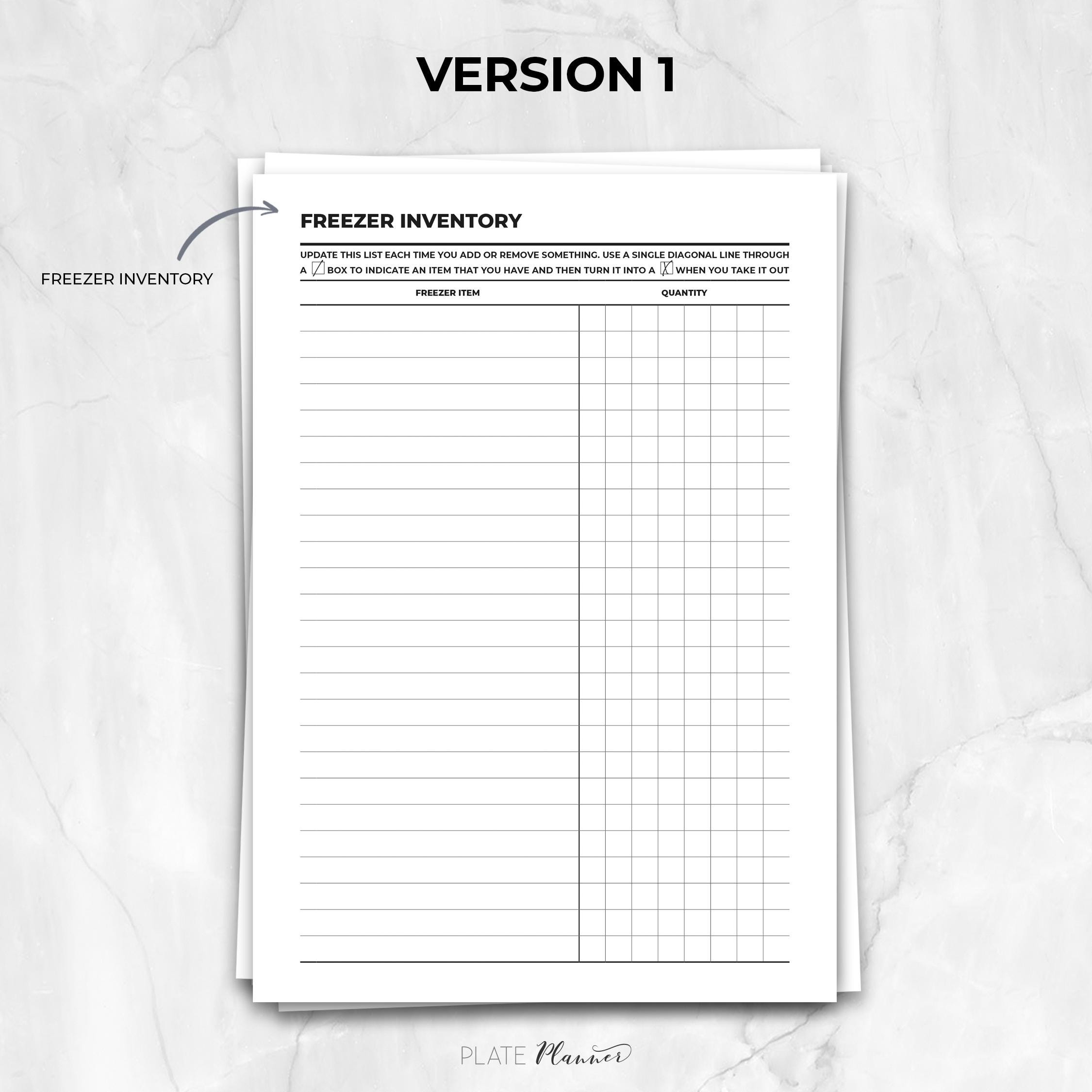 Freezer, Fridge and Pantry Inventory Tracker Printable | Kitchen ...