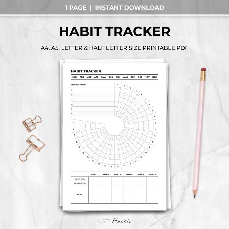 Habit Tracker Printable Download Image