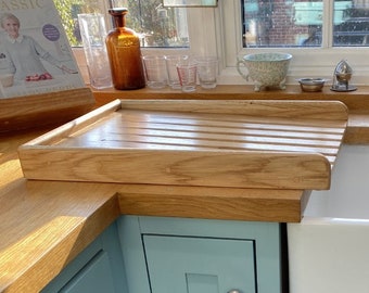 Large Sloping Solid Oak draining board for Belfast sink for Quality all Our Oak boards screwed and glued with oak dowels to cover not Nailed