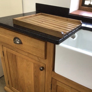 Solid Pine Wooden Draining Board for a belfast/butler sink image 1