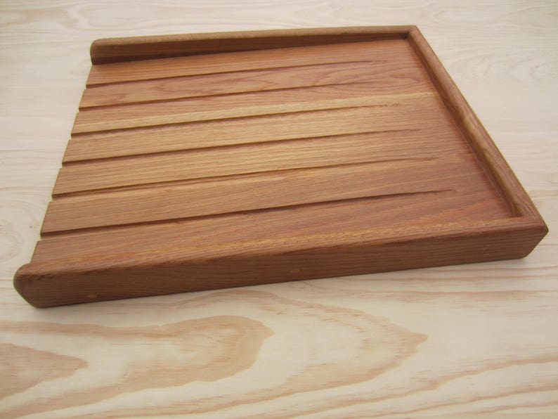 Large Sloping Solid Oak draining board for Belfast sink for Quality all Our Oak boards screwed and glued with oak dowels to cover not Nailed image 3