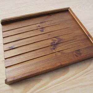 Large Solid Pine Draining Board for a belfast/butler sink medium finish made in Nottinghamshire England image 6