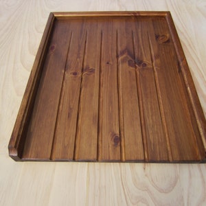 Large Solid Pine Draining Board for a belfast/butler sink medium finish made in Nottinghamshire England image 5
