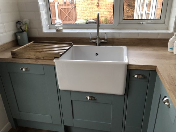 Raised Solid Pine Draining Board for a Belfast/butler Sink That is Raised  Above the Worktop 