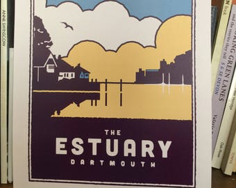 The Estuary in Dartmouth print poster A3