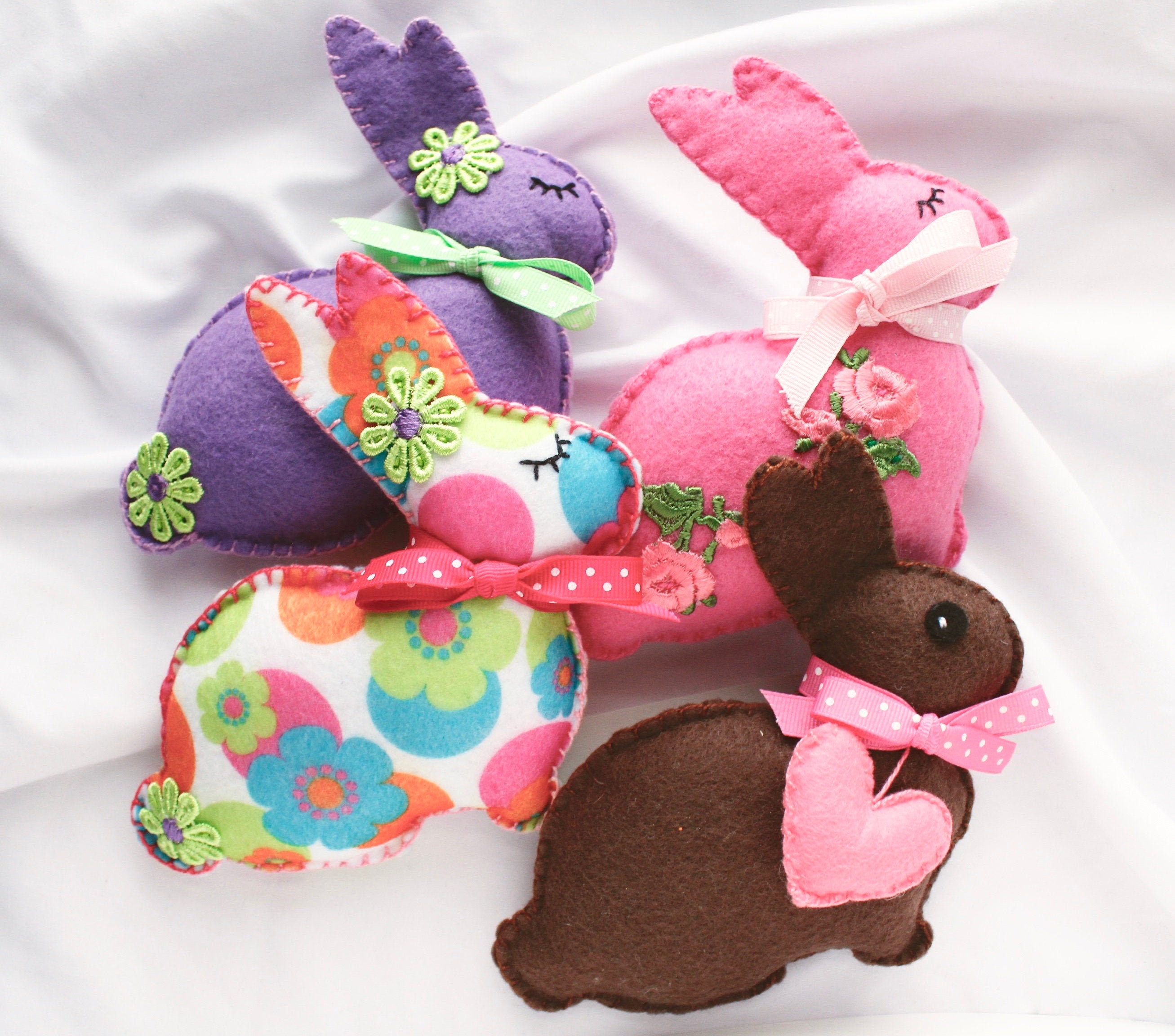 Felt Bunnies Felt Rabbits Easter bunny plush Rabbit Etsy