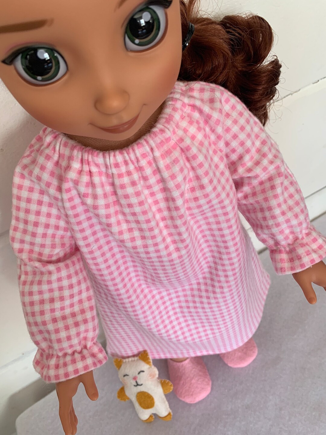 Pink Gingham Pajama Set Eye Mask Dolls | Offer Of The Day