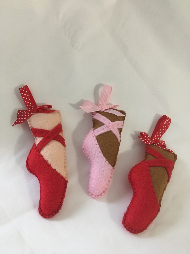 Ballet Slipper Felt Ornament Pointe Shoes Ornament Dance Etsy