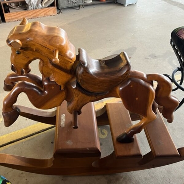Antique Wooden Rocking Horse Etsy