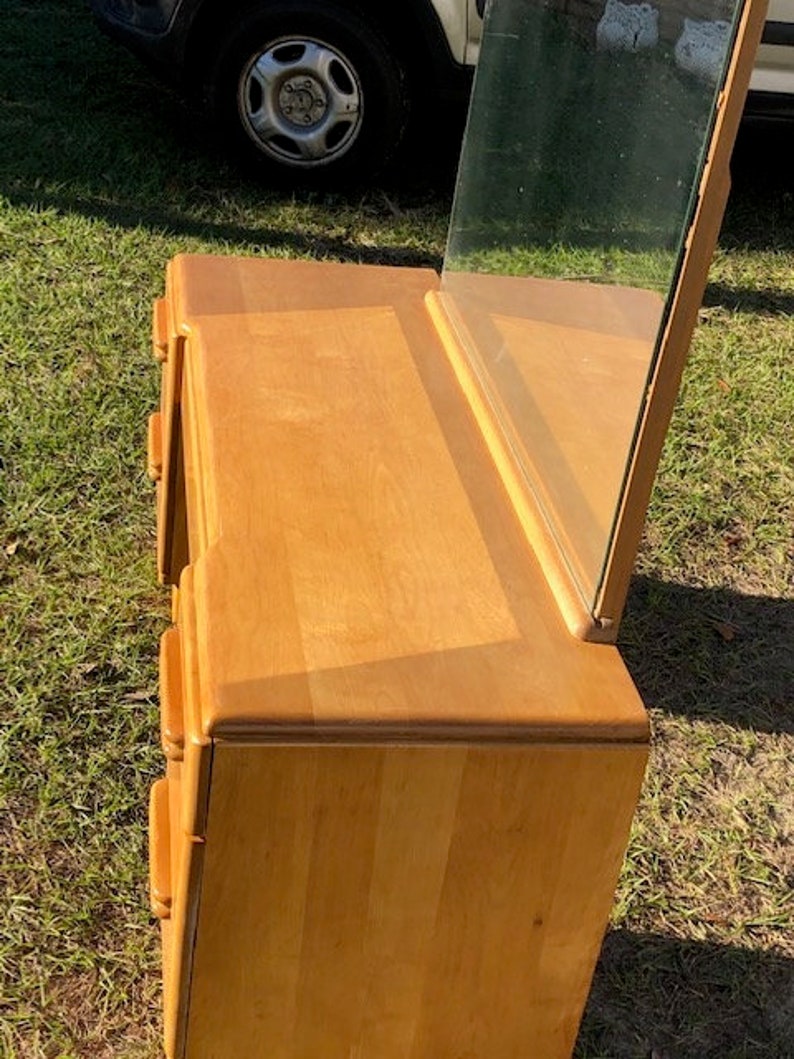 Heywood Wakefield VANITY Restored in Wheat Finish FREE Stool Etsy