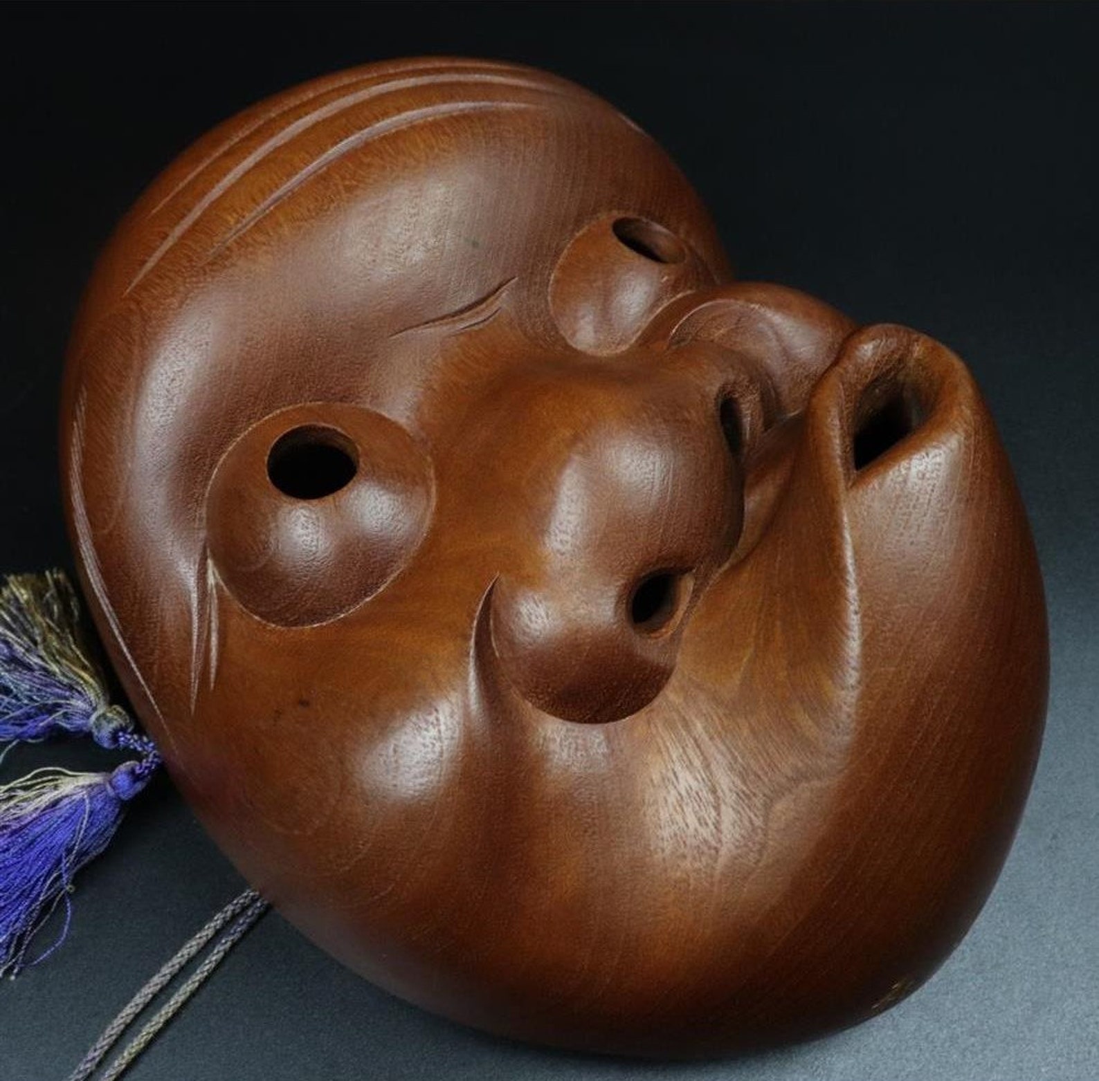 Máscara de Teatro Japonés Noh HYOTTOKO Firmado Etsy