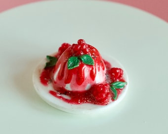 Panna Cotta Miniature Blythe Accessory Food Dessert for Dolls Dollhouse Dessert