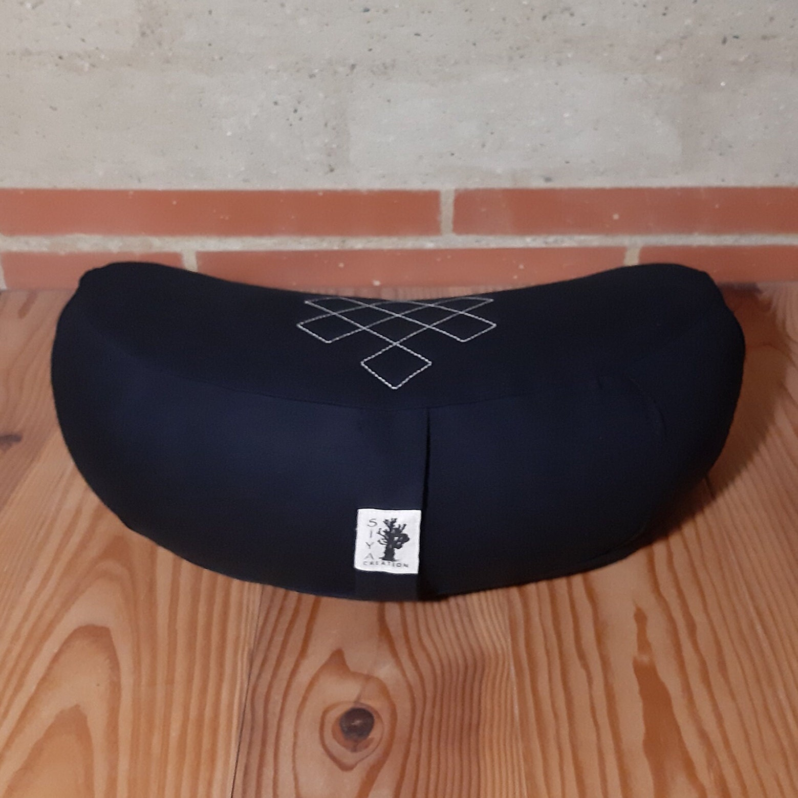 Fuzen Bio, Coussin de Méditation Demi-Lune en Coton Biologique, Yoga Balle d'épeautre Bio, Bien-Etre