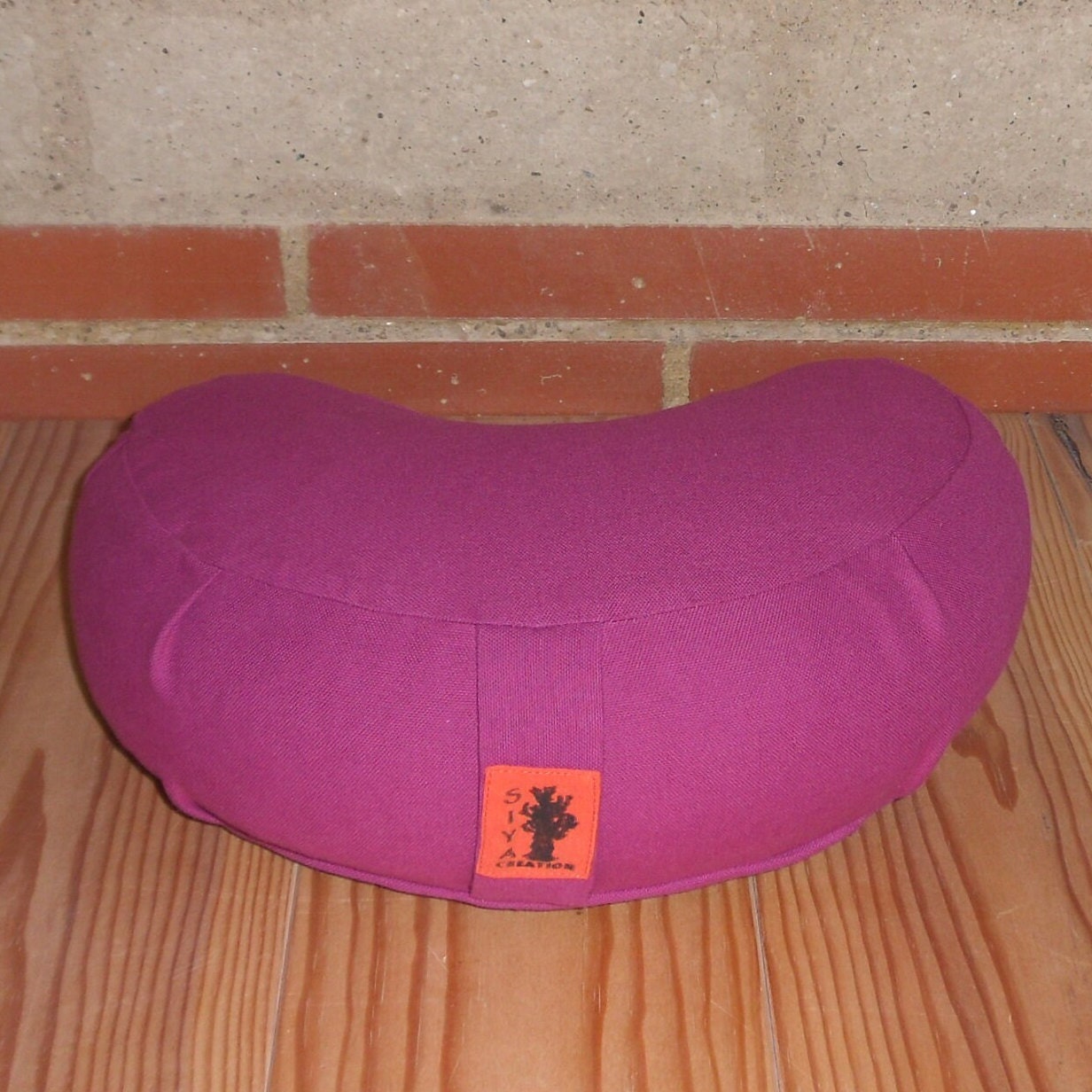 Petit Fuzen Bio, Coussin de Méditation Demi-Lune, Coussin Yoga, Coton Biologique, Bien-Être, Zen, Dé