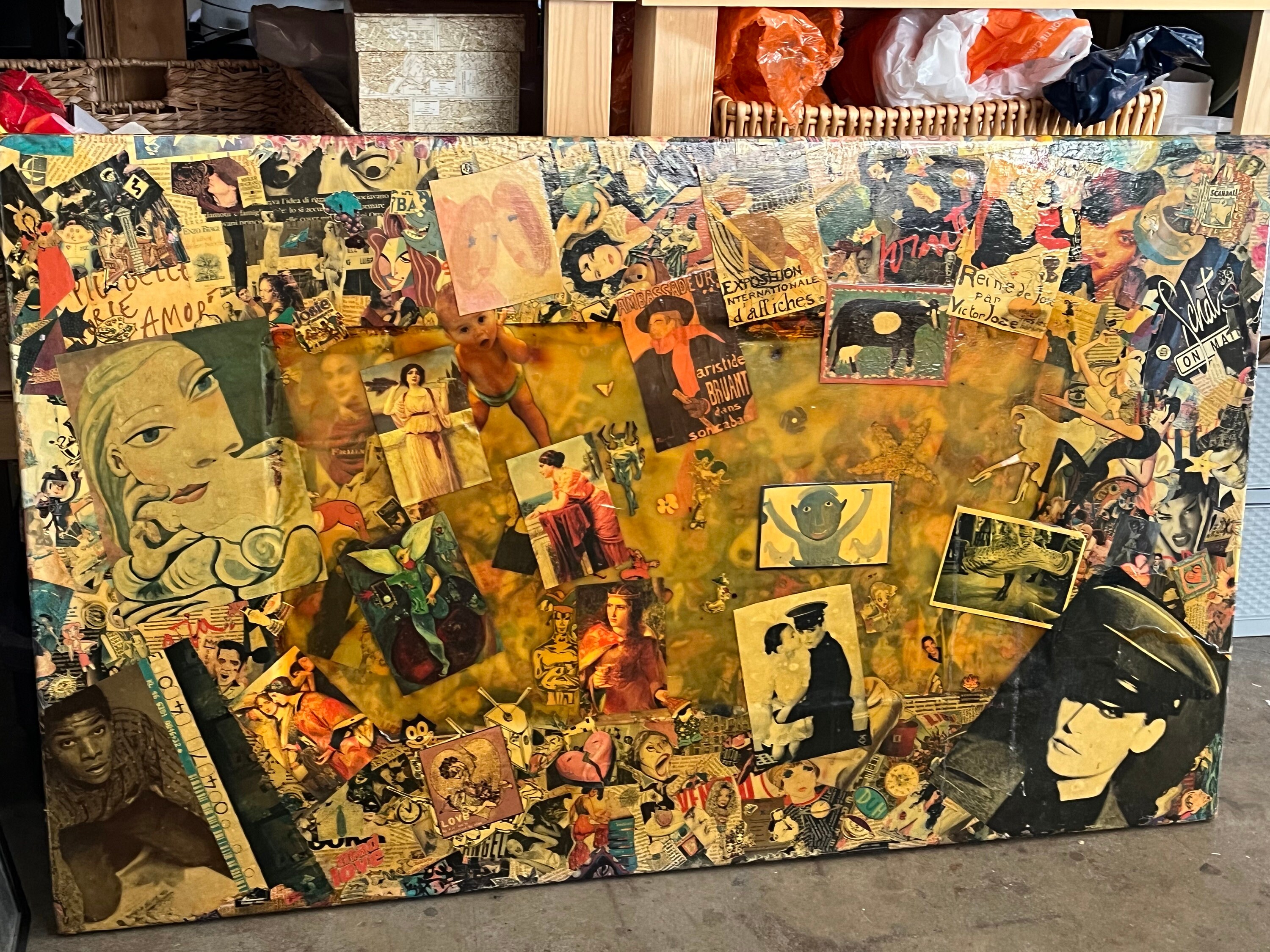 Colorful Collage Table COLLAGE TABLE TOP -wall Decor - Etsy