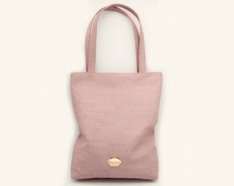 Cork Bag Shopper – Large Cork Handbag - 100% Vegan Bag Tote Bag - Pink Cork